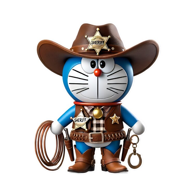 3D Doraemon Cowboy Sheriff Tote Bag - Image 2