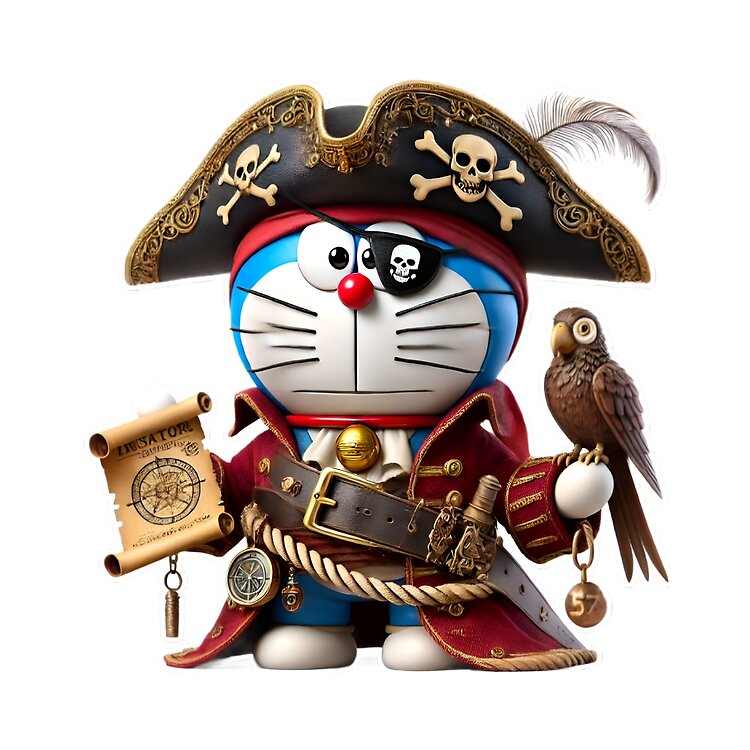 3D Doraemon Pirate Captain Tote Bag - Image 2