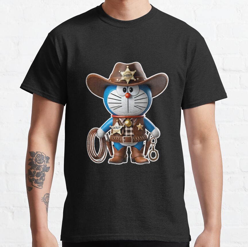 3D Doraemon Cowboy Sheriff T-Shirt - Image 4