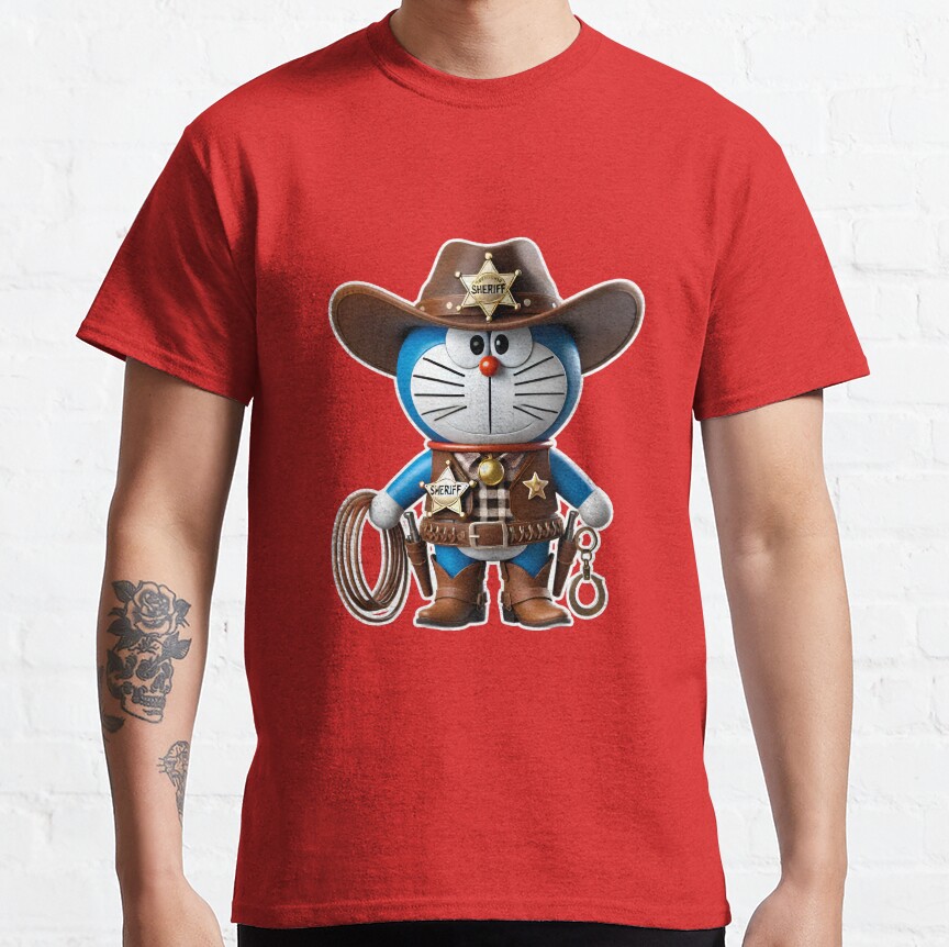 3D Doraemon Cowboy Sheriff T-Shirt - Image 6