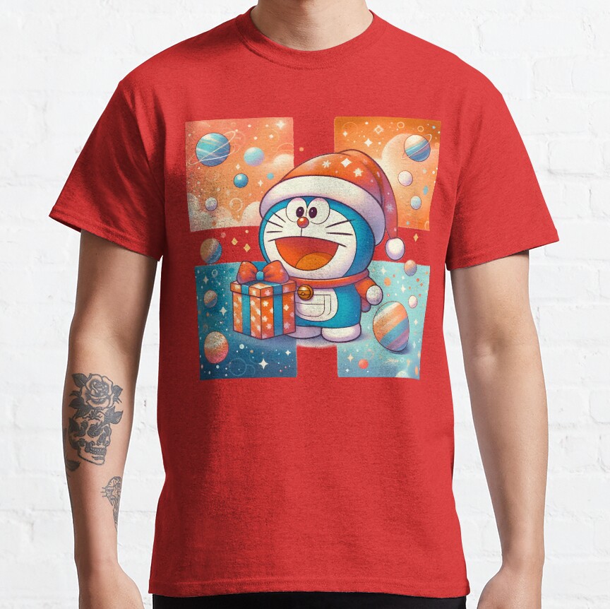Doraemon Cosmic And Merry Christmas T-Shirt - Image 2