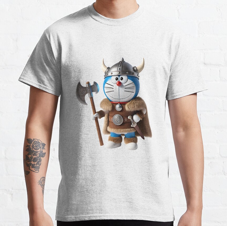 3D Doraemon Viking Warrior T-Shirt