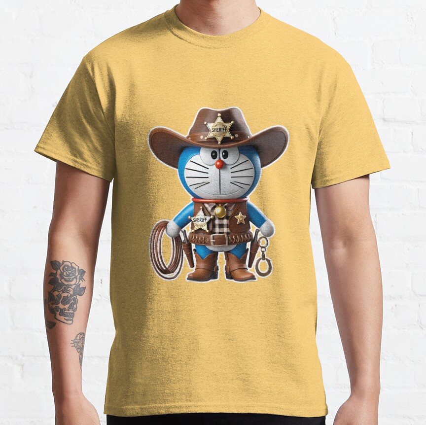 3D Doraemon Cowboy Sheriff T-Shirt - Image 5