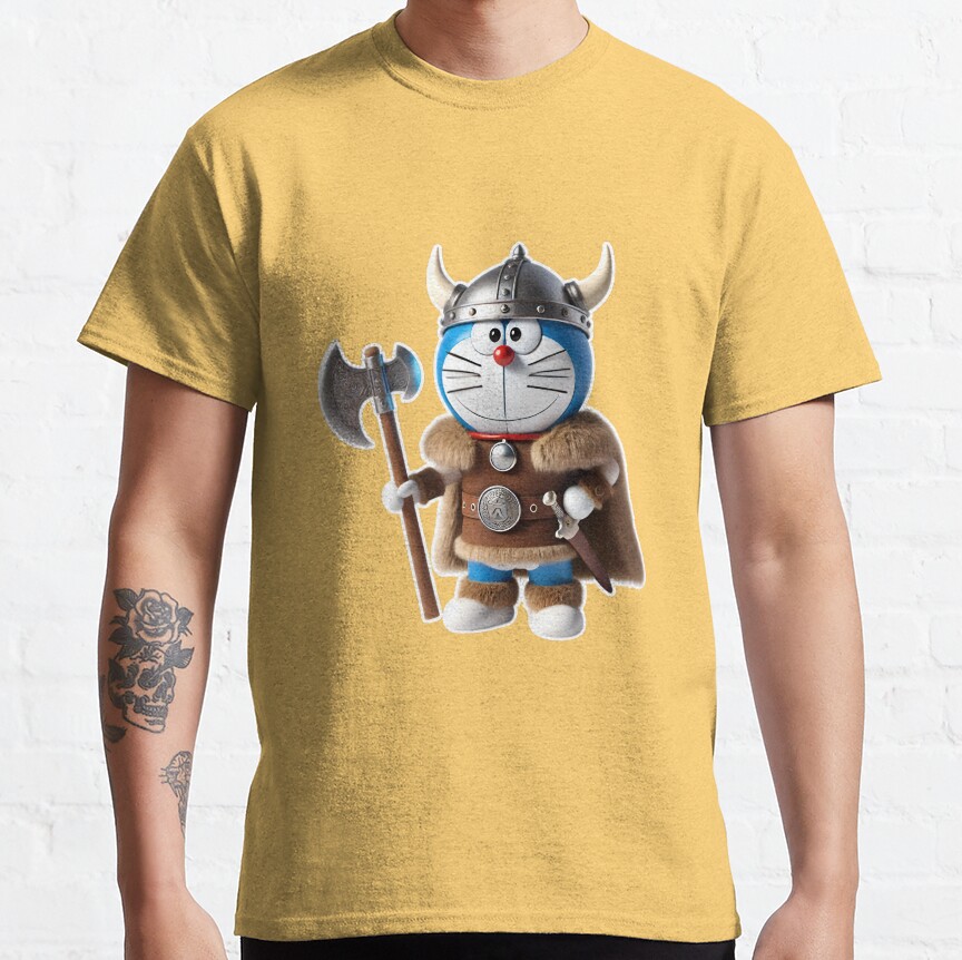 3D Doraemon Viking Warrior T-Shirt - Image 4