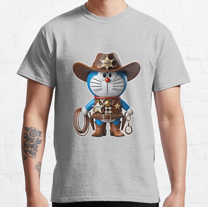 3D Doraemon Cowboy Sheriff T-Shirt - Image 2