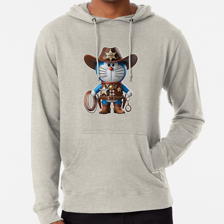 3D Doraemon Cowboy Sheriff Hoodie - Image 4