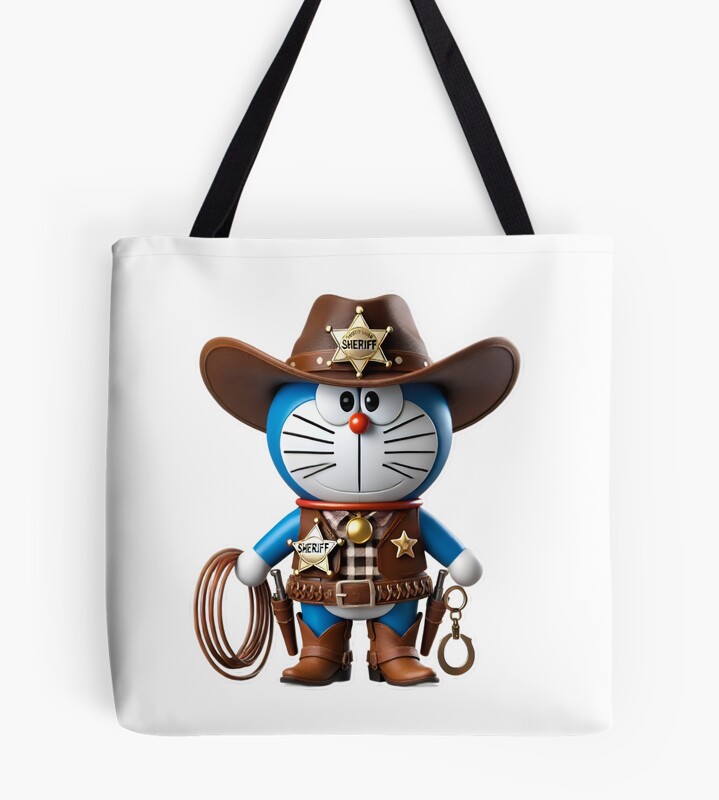 3D Doraemon Cowboy Sheriff Tote Bag