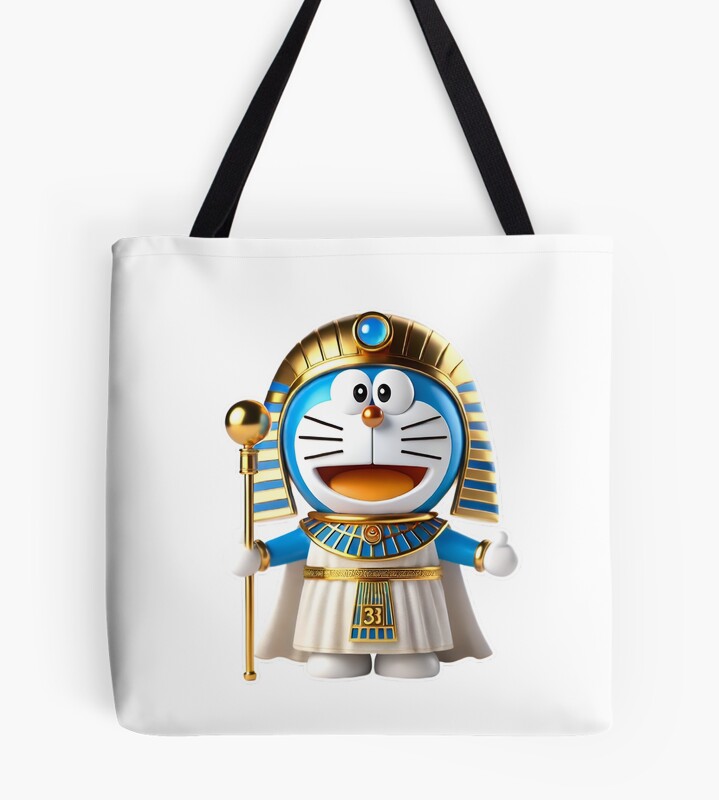 3D Doraemon Egyptian Pharaoh Tote Bag