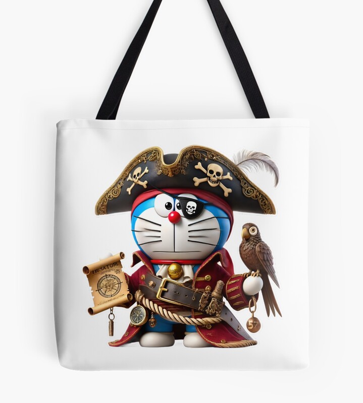 3D Doraemon Pirate Captain Tote Bag