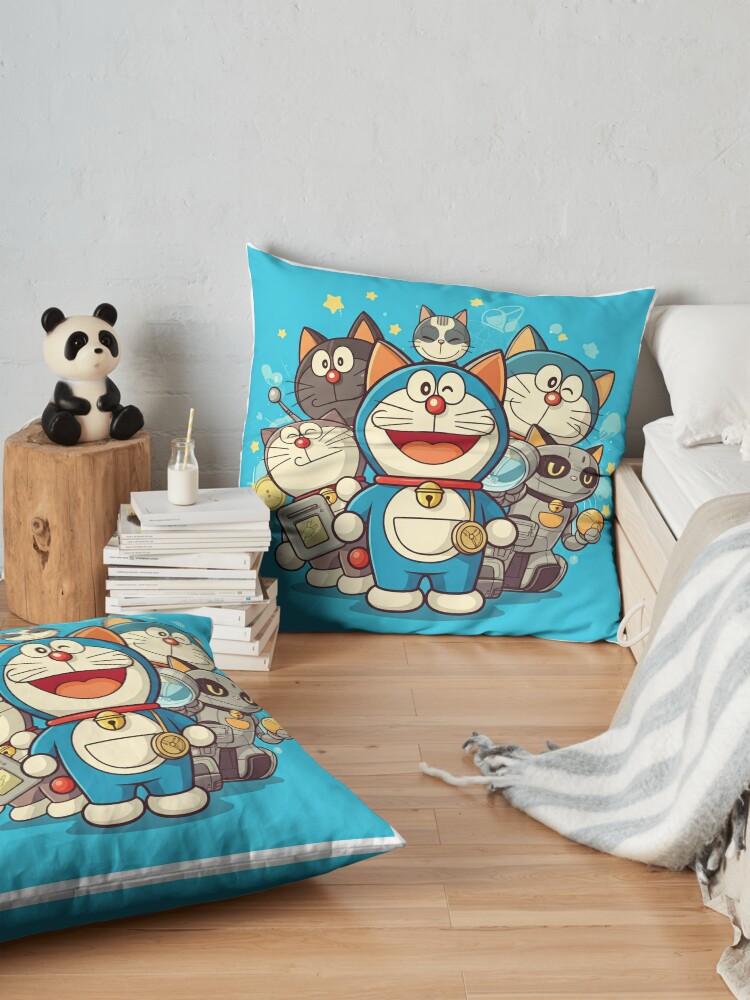Doraemon And Robot Cats Throw Pillow - Image 2