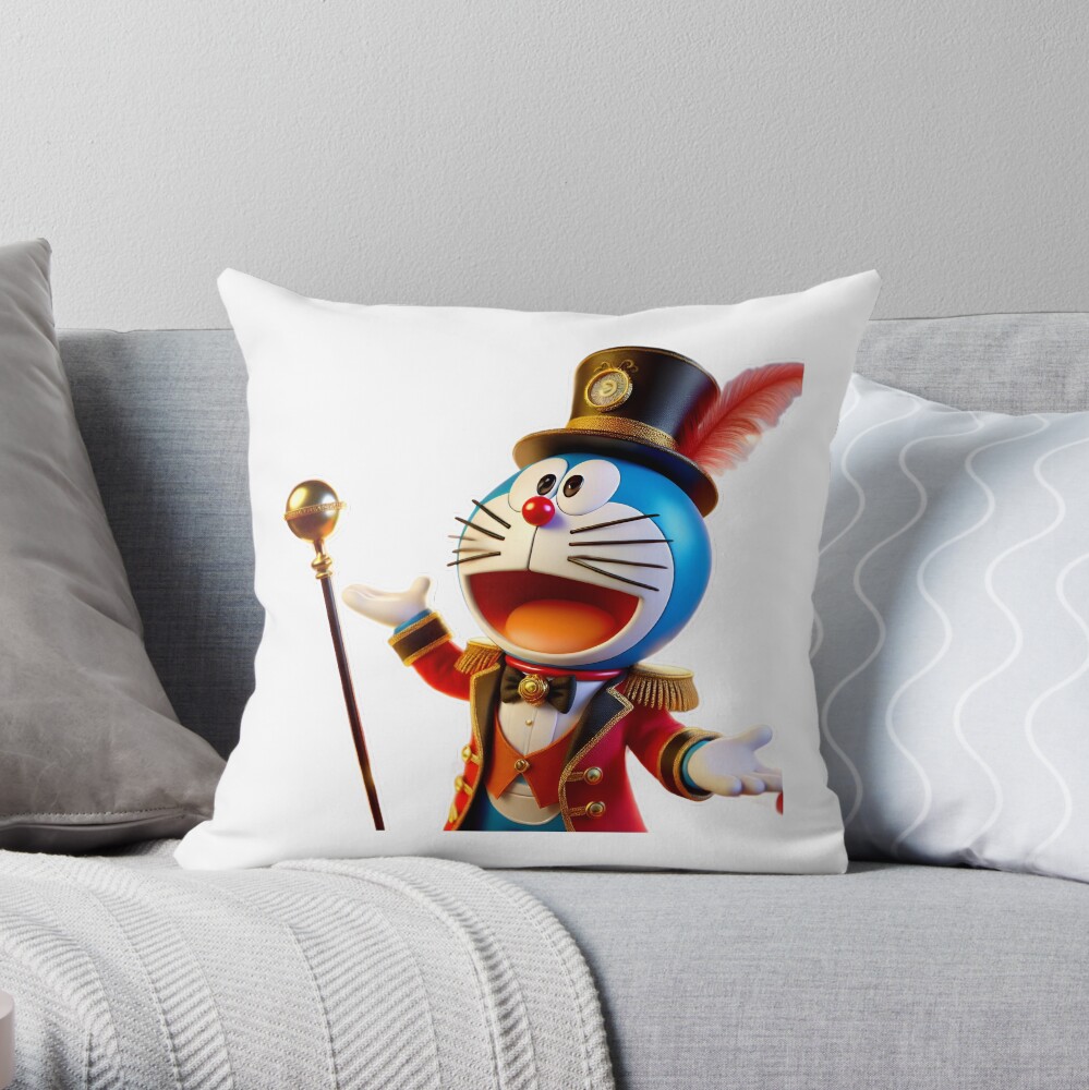 3D Doraemon Carnival Ringmaster Throw Pillow
