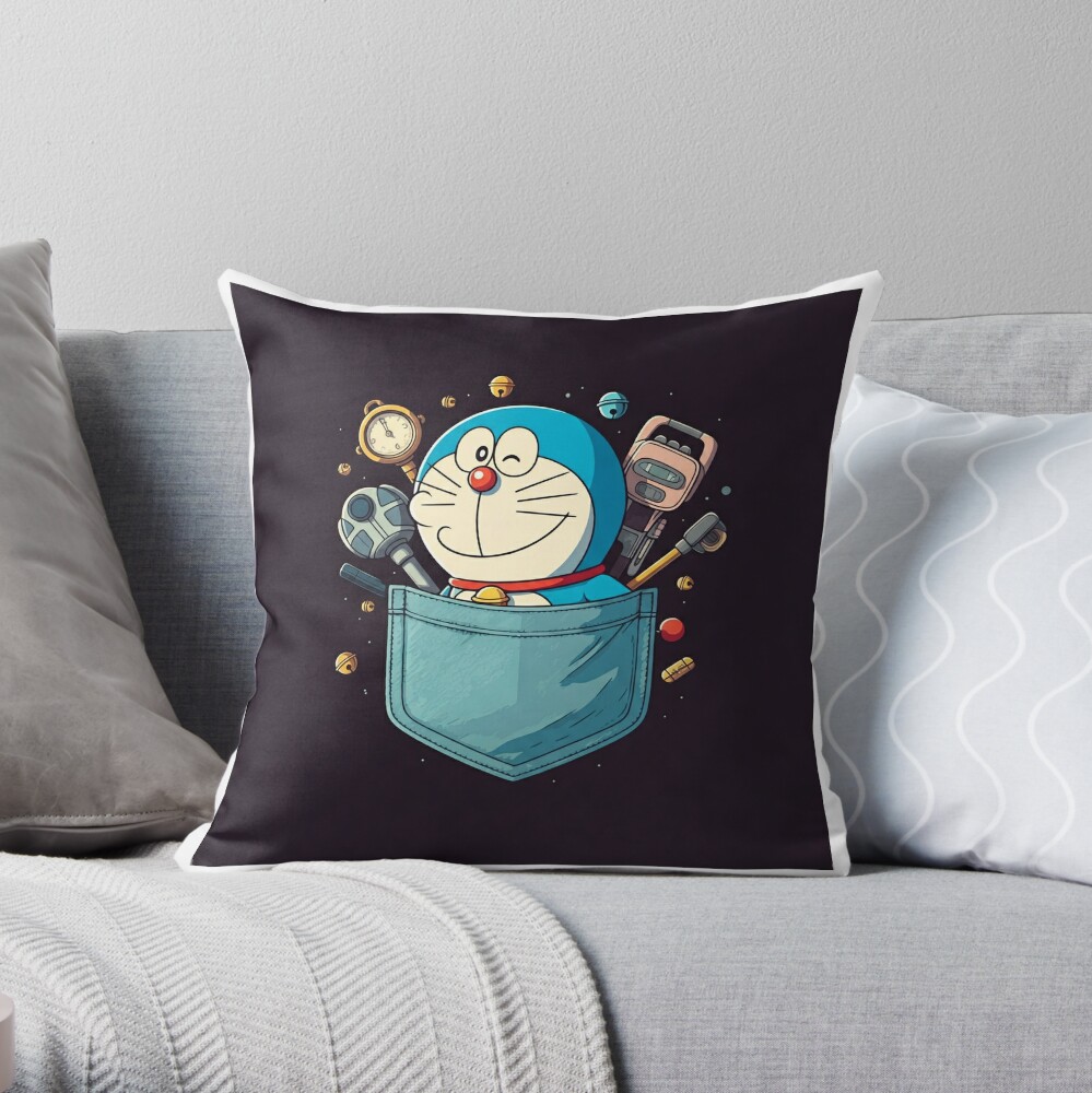 Doraemon The Lovable Robotic Cat Throw Pillow
